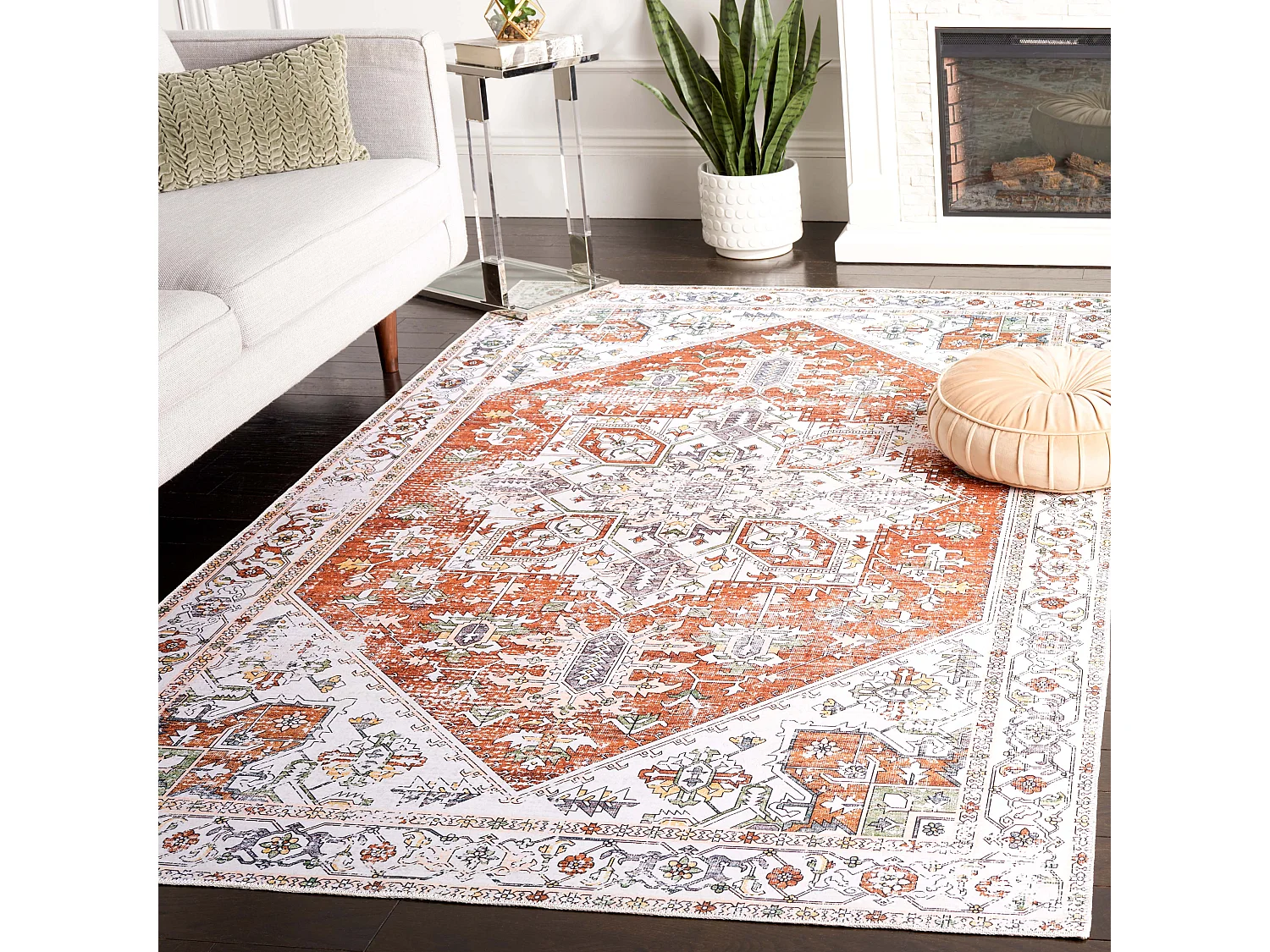 Tapis Ivoire/Rouille 122 X 183 cm - Denver