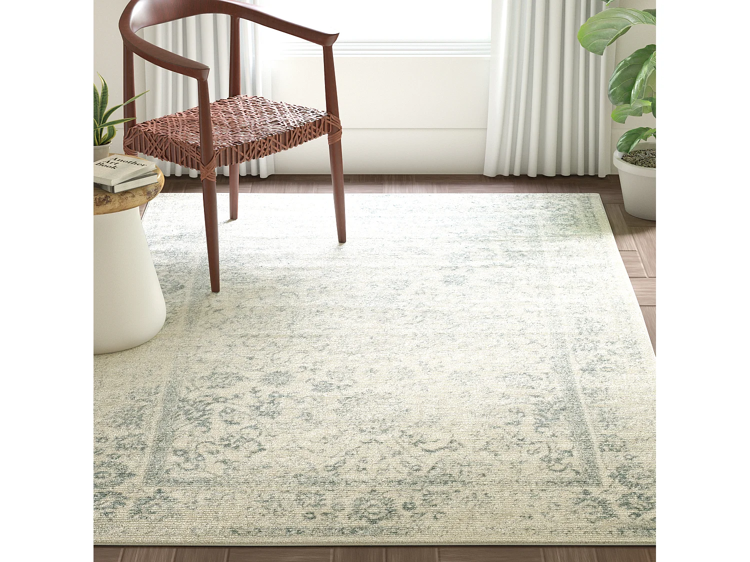 Tapis Neutre/Bleu/Gris 91 X 152 cm - Lucinda