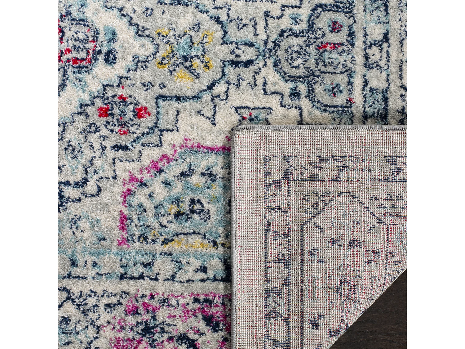 Tapis Gris/Rose 201 X 201 cm - Maisie