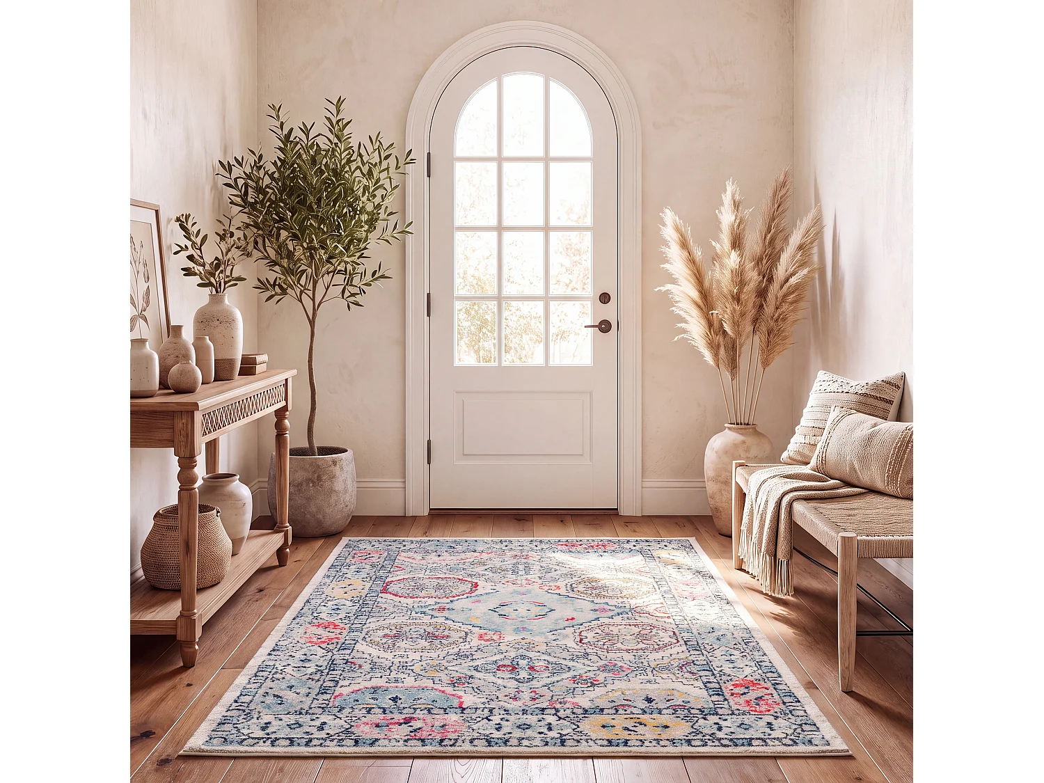 Tapis Gris/Rose 201 X 201 cm - Maisie