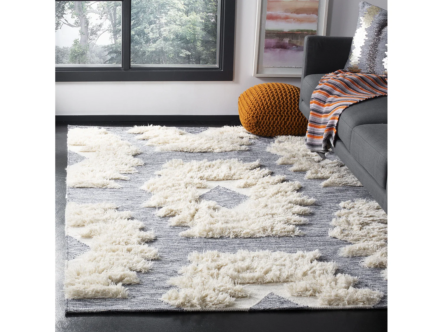 Tapis Bleu Marine/Neutre 183 X 274 cm - Eden