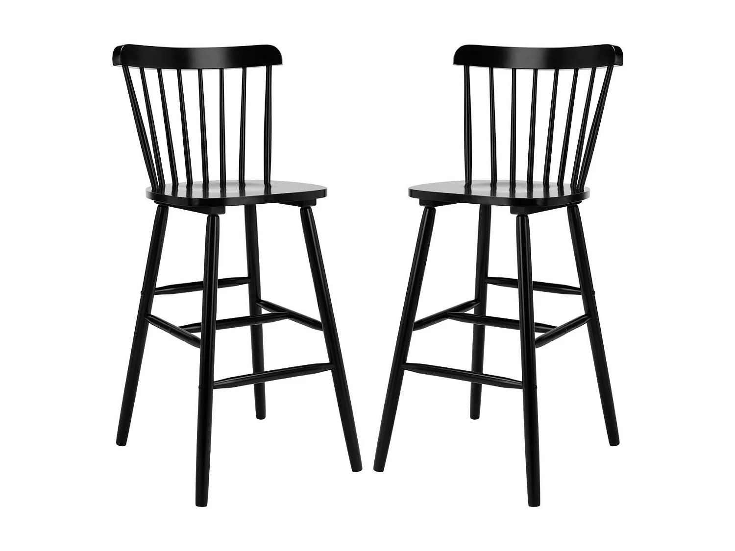 Lot de 2 Tabourets de bar Noir 50 x 50 x 110 cm - Galena