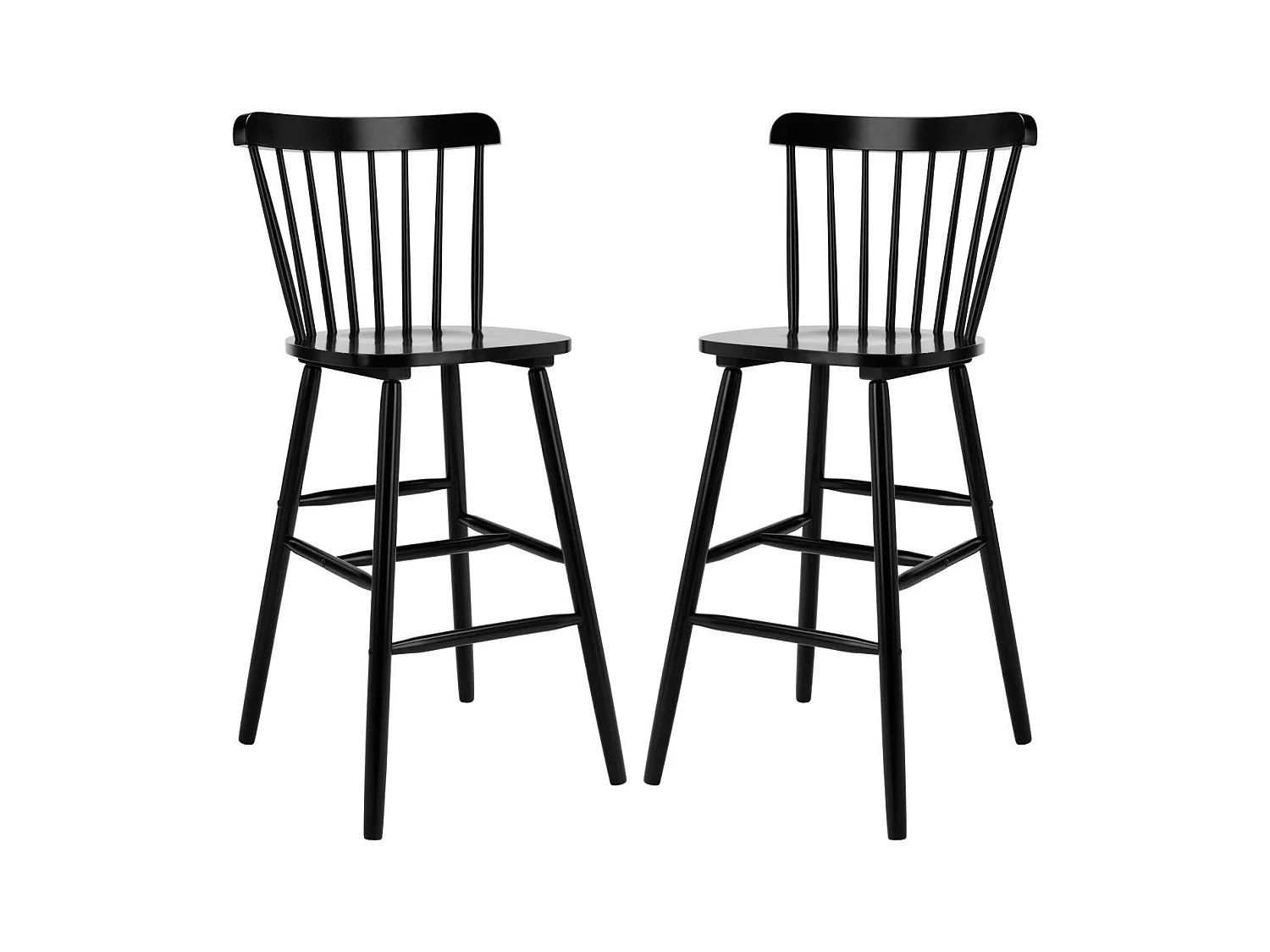 Lot de 2 Tabourets de bar Noir 50 x 50 x 110 cm - Galena