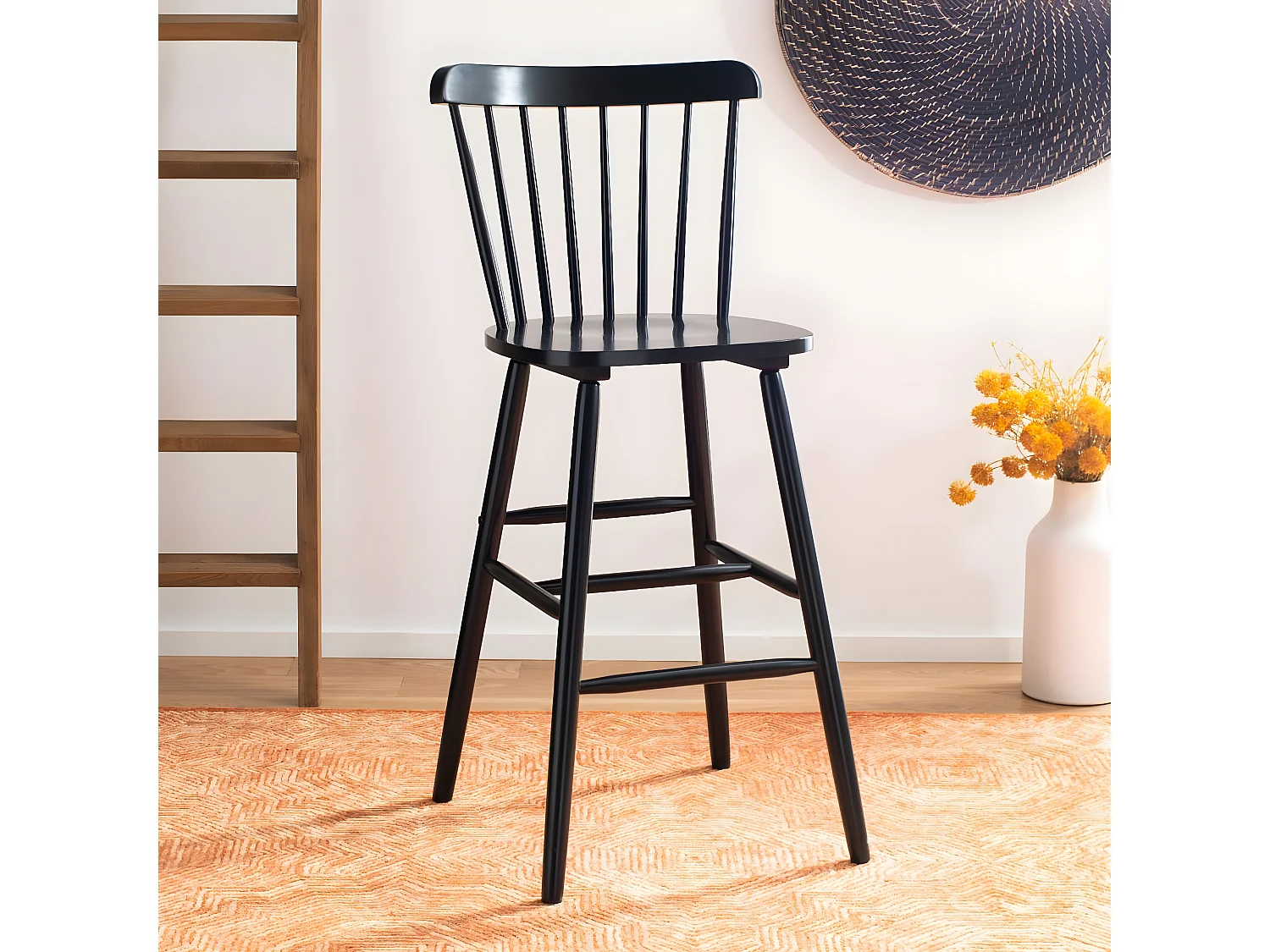 Lot de 2 Tabourets de bar Noir 50 x 50 x 110 cm - Galena