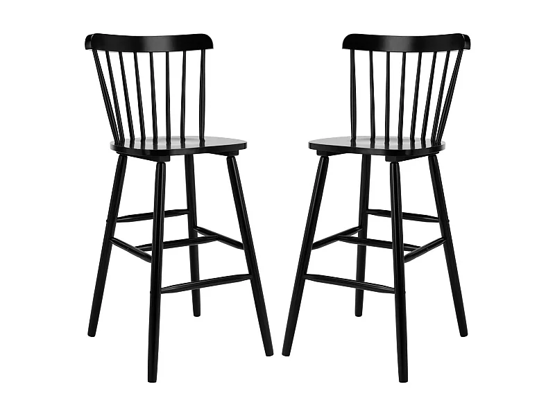 Lot de 2 Tabourets de bar Noir 50 x 50 x 110 cm - Galena