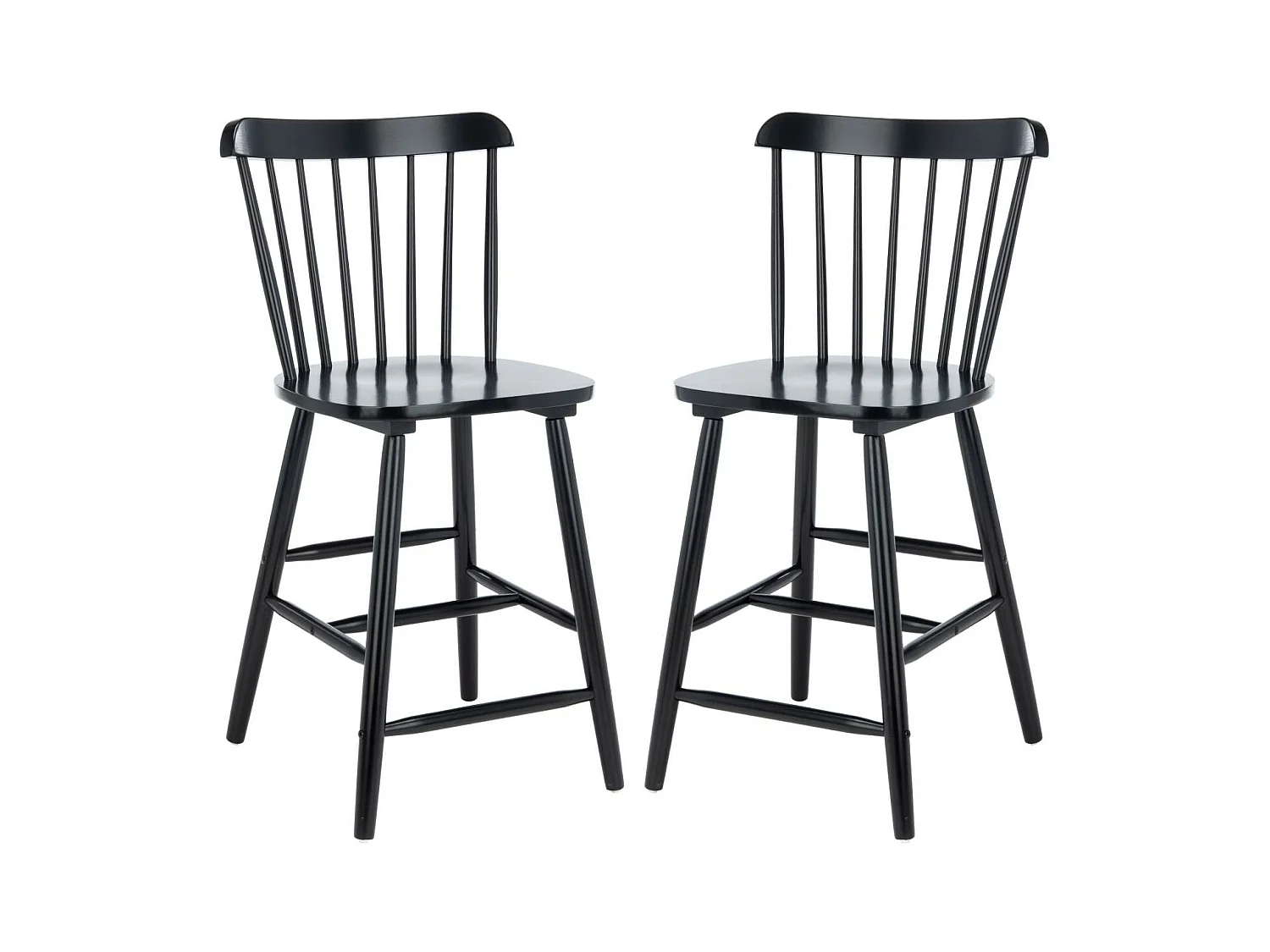 Lot de 2 Tabourets de bar Noir 50 X 50 X 95 cm - Galena