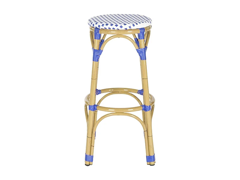 Tabouret de bar extérieur Bleu & blanc & marron clair 52 X 52 X 76.2 cm - Oneida