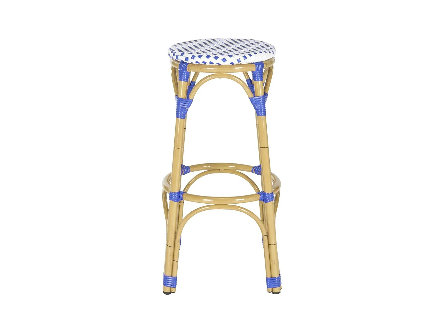 Tabouret de bar extérieur Bleu & blanc & marron clair 52 X 52 X 76.2 cm - Oneida