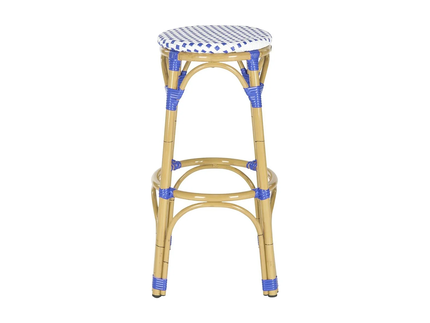 Tabouret de bar extérieur Bleu & blanc & marron clair 52 X 52 X 76.2 cm - Oneida