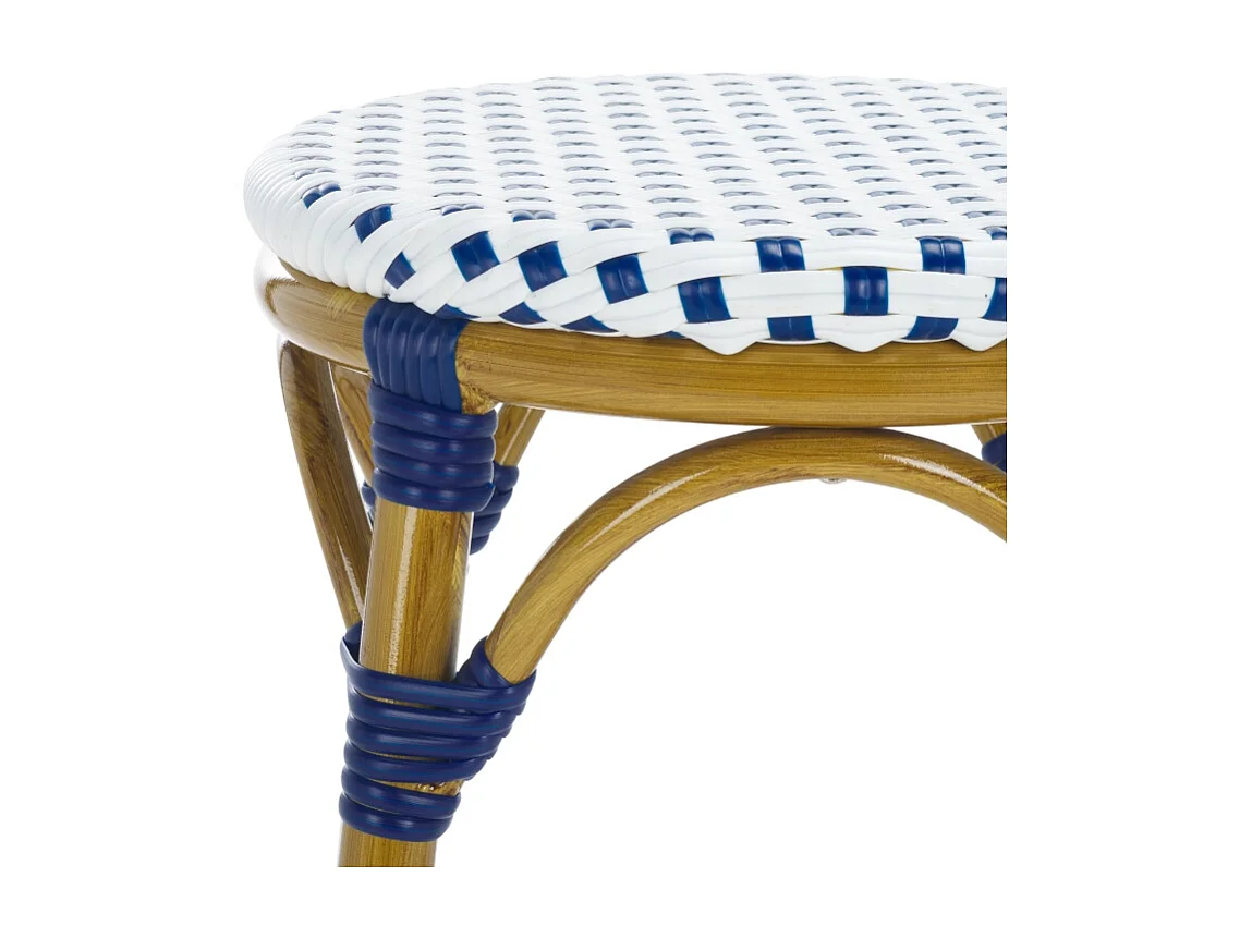 Tabouret de bar extérieur Bleu & blanc & marron clair 52 X 52 X 76.2 cm - Oneida