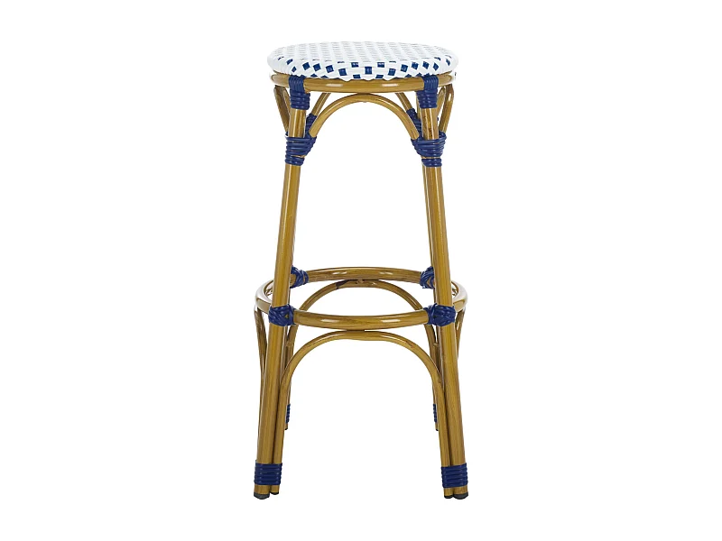 Tabouret de bar extérieur Bleu & blanc & marron clair 52 X 52 X 76.2 cm - Oneida
