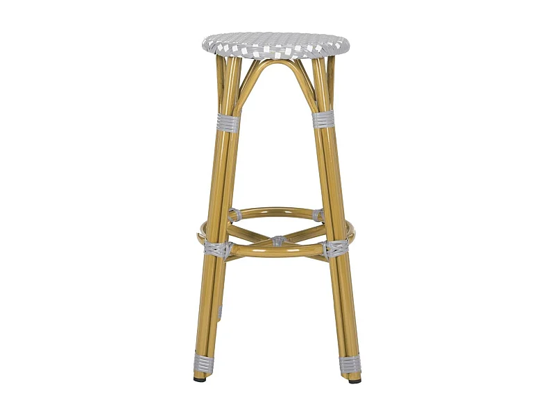 Tabouret de bar extérieur Gris et blanc 52 X 52 X 76.2 cm - Jeraldine