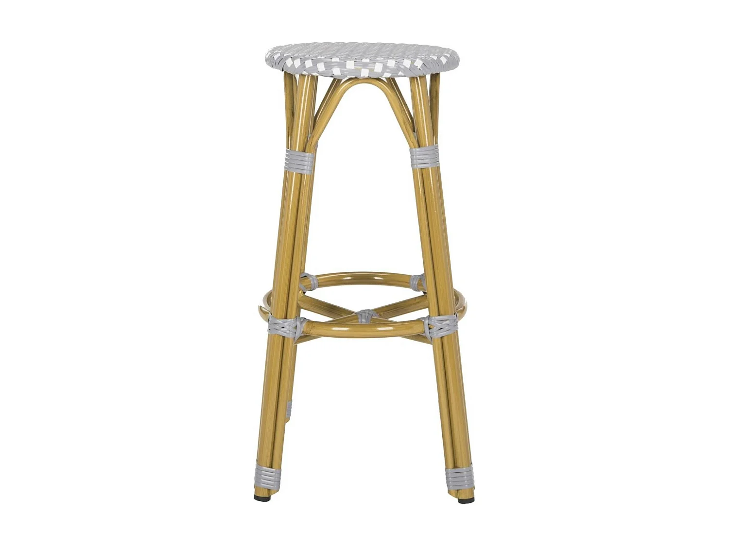 Tabouret de bar extérieur Gris et blanc 52 X 52 X 76.2 cm - Jeraldine