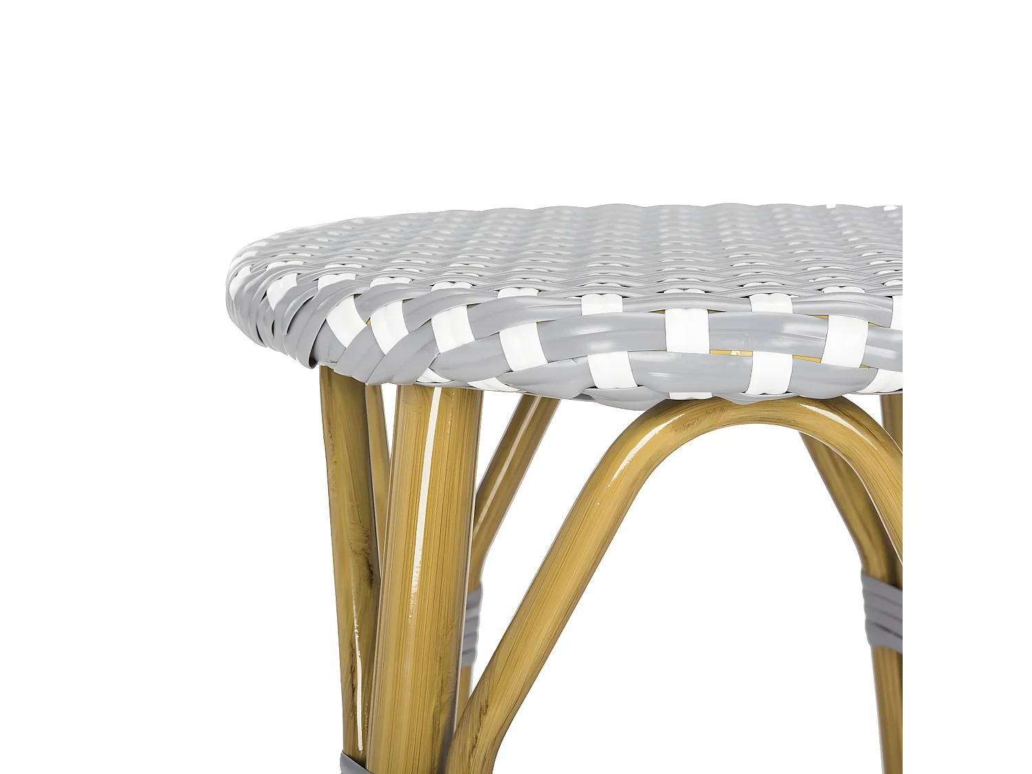 Tabouret de bar extérieur Gris et blanc 52 X 52 X 76.2 cm - Jeraldine