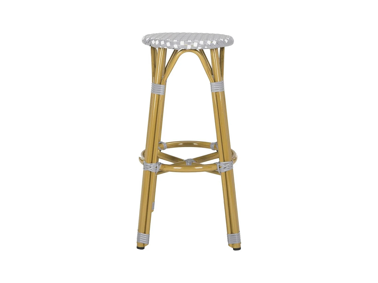Tabouret de bar extérieur Gris et blanc 52 X 52 X 76.2 cm - Jeraldine