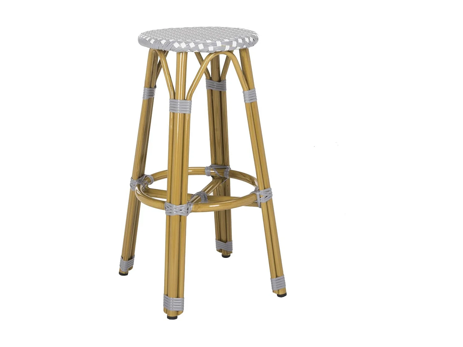 Tabouret de bar extérieur Gris et blanc 52 X 52 X 76.2 cm - Jeraldine