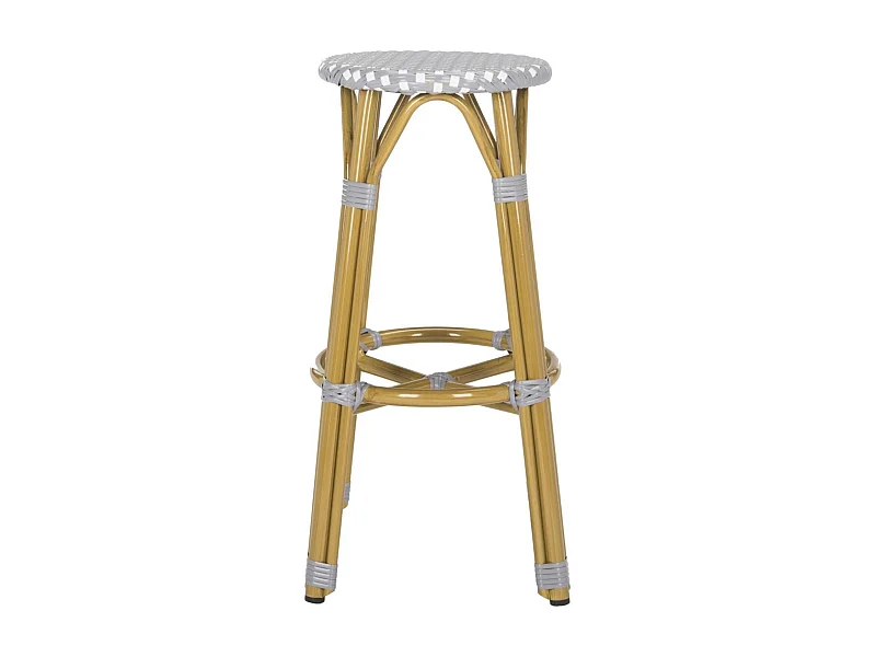 Tabouret de bar extérieur Gris et blanc 52 X 52 X 76.2 cm - Jeraldine