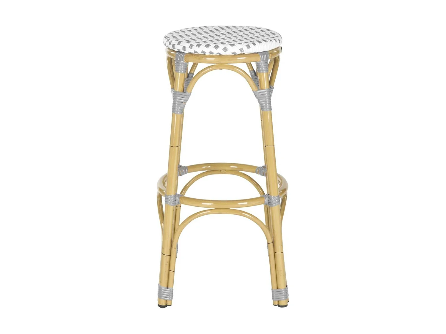 Tabouret de bar extérieur Gris & blanc & marron clair 52 X 52 X 76.2 cm - Oneida