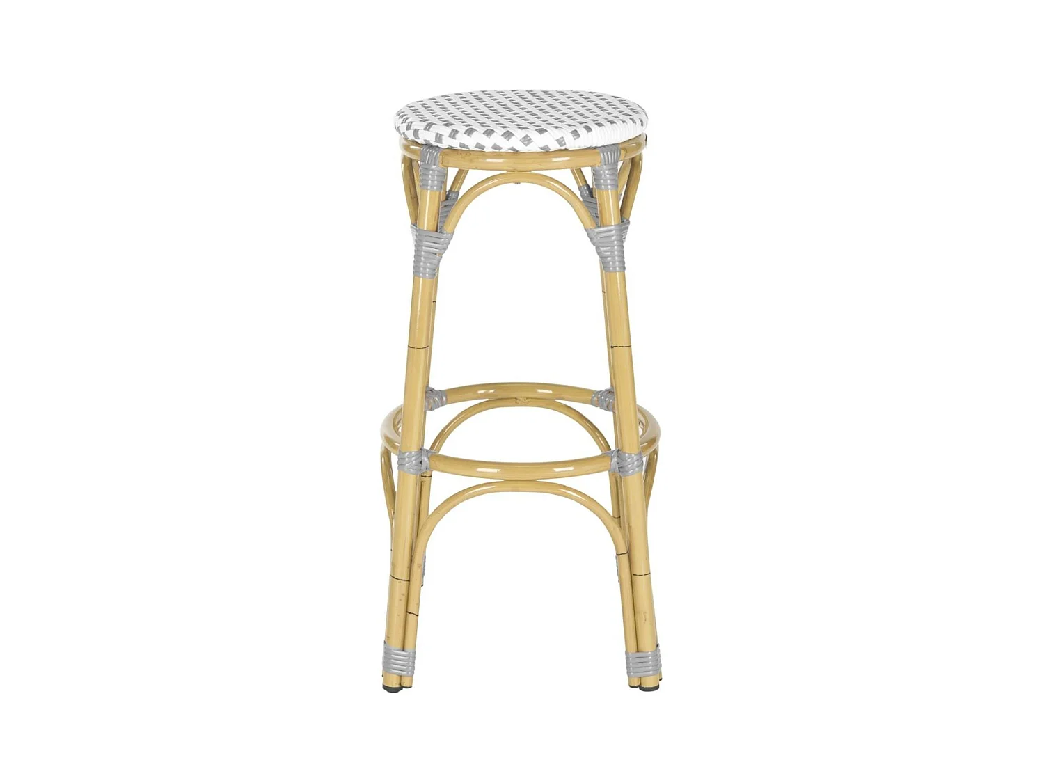Tabouret de bar extérieur Gris & blanc & marron clair 52 X 52 X 76.2 cm - Oneida
