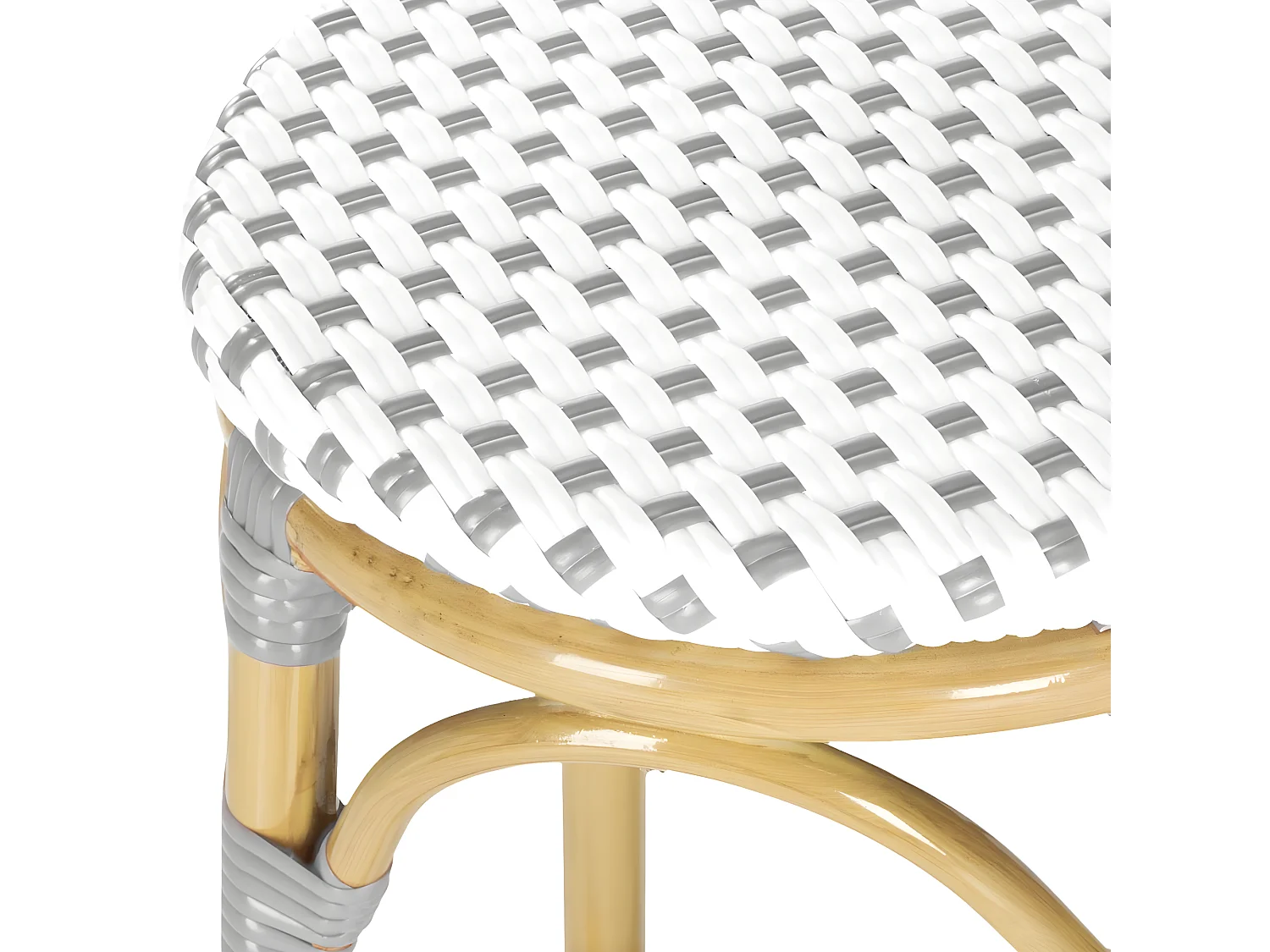 Tabouret de bar extérieur Gris & blanc & marron clair 52 X 52 X 76.2 cm - Oneida