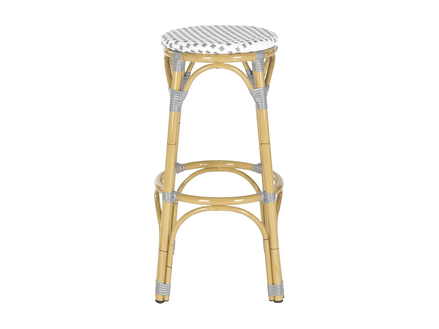 Tabouret de bar extérieur Gris & blanc & marron clair 52 X 52 X 76.2 cm - Oneida