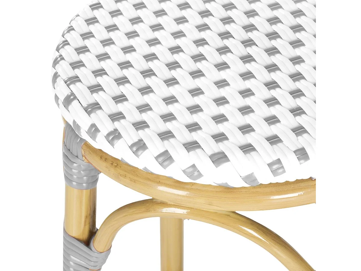 Tabouret de bar extérieur Gris & blanc & marron clair 52 X 52 X 76.2 cm - Oneida