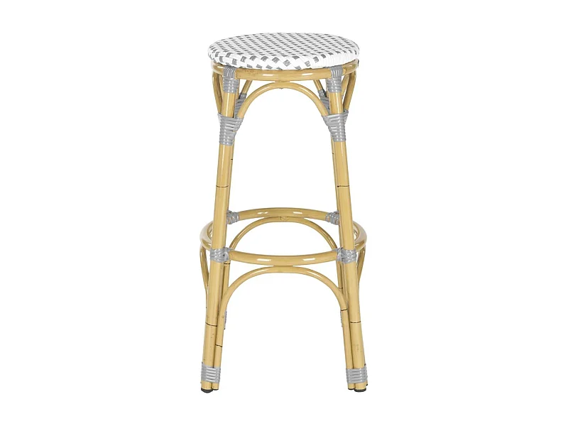 Tabouret de bar extérieur Gris & blanc & marron clair 52 X 52 X 76.2 cm - Oneida