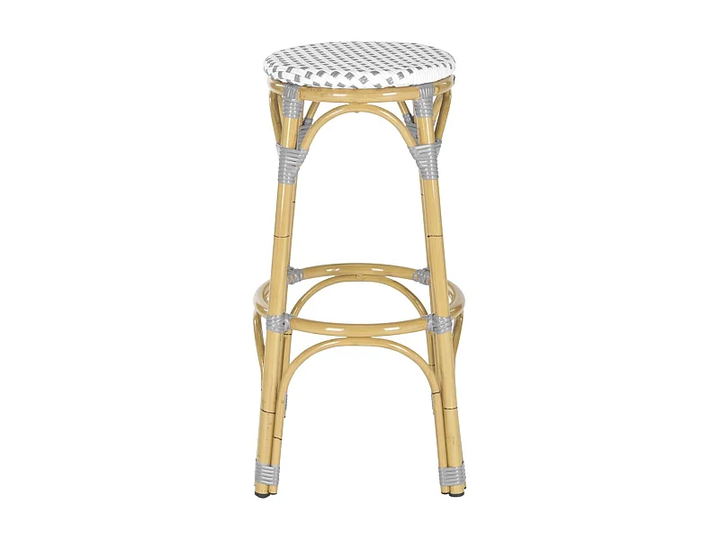 Tabouret de bar extérieur Gris & blanc & marron clair 52 X 52 X 76.2 cm - Oneida