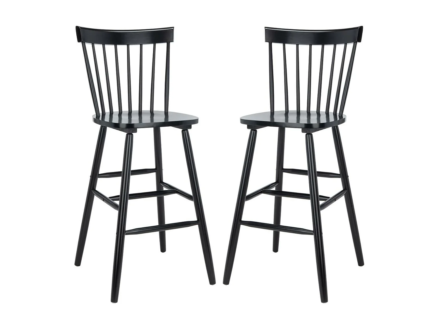Lot de 2 Tabourets de bar Noir 50 x 55 x 110 cm - Providence
