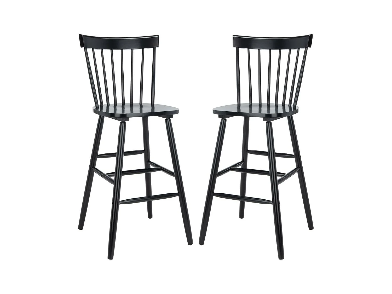 Lot de 2 Tabourets de bar Noir 50 x 55 x 110 cm - Providence
