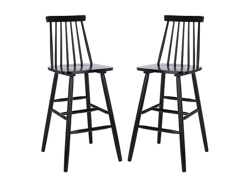 Lot de 2 Tabourets de bar Noir 50 x 55 x 115 cm - Beaufort