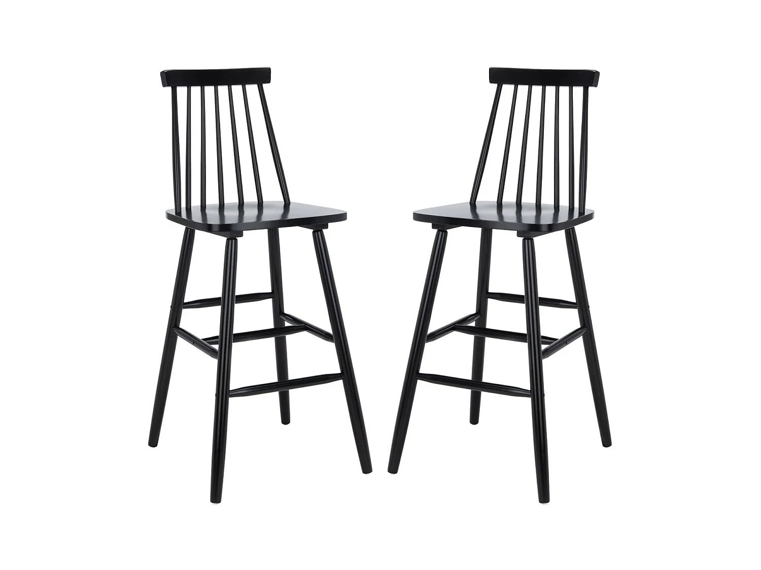 Lot de 2 Tabourets de bar Noir 50 x 55 x 115 cm - Beaufort