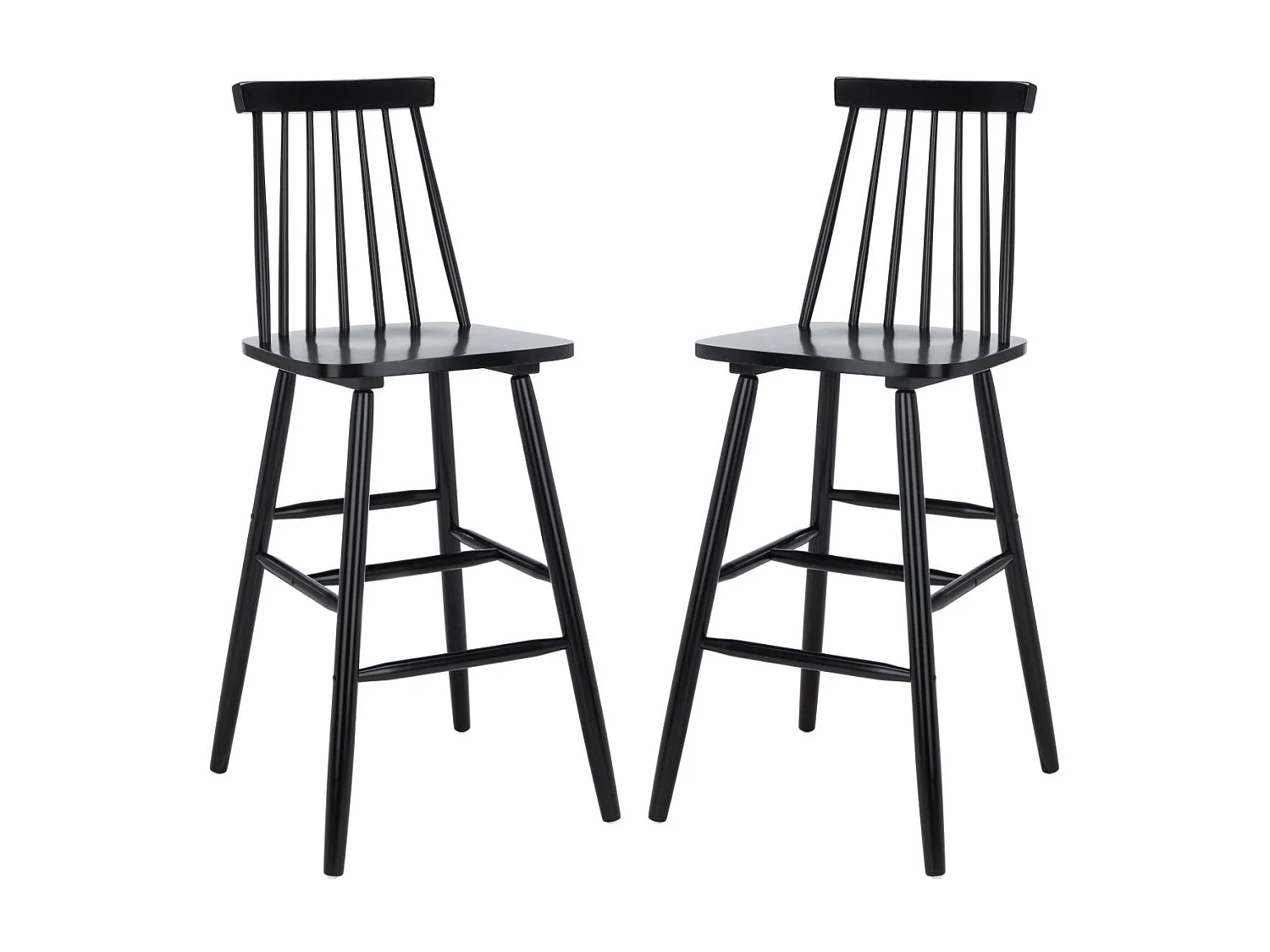 Lot de 2 Tabourets de bar Noir 50 x 55 x 115 cm - Beaufort