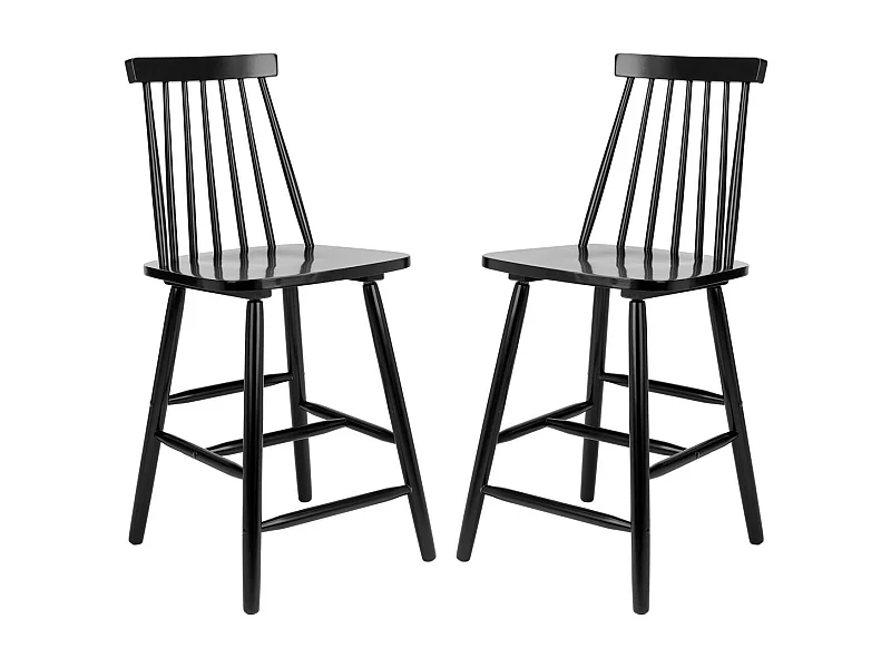 Lot de 2 Tabourets de bar Noir 45 x 50 x 100 cm - Beaufort