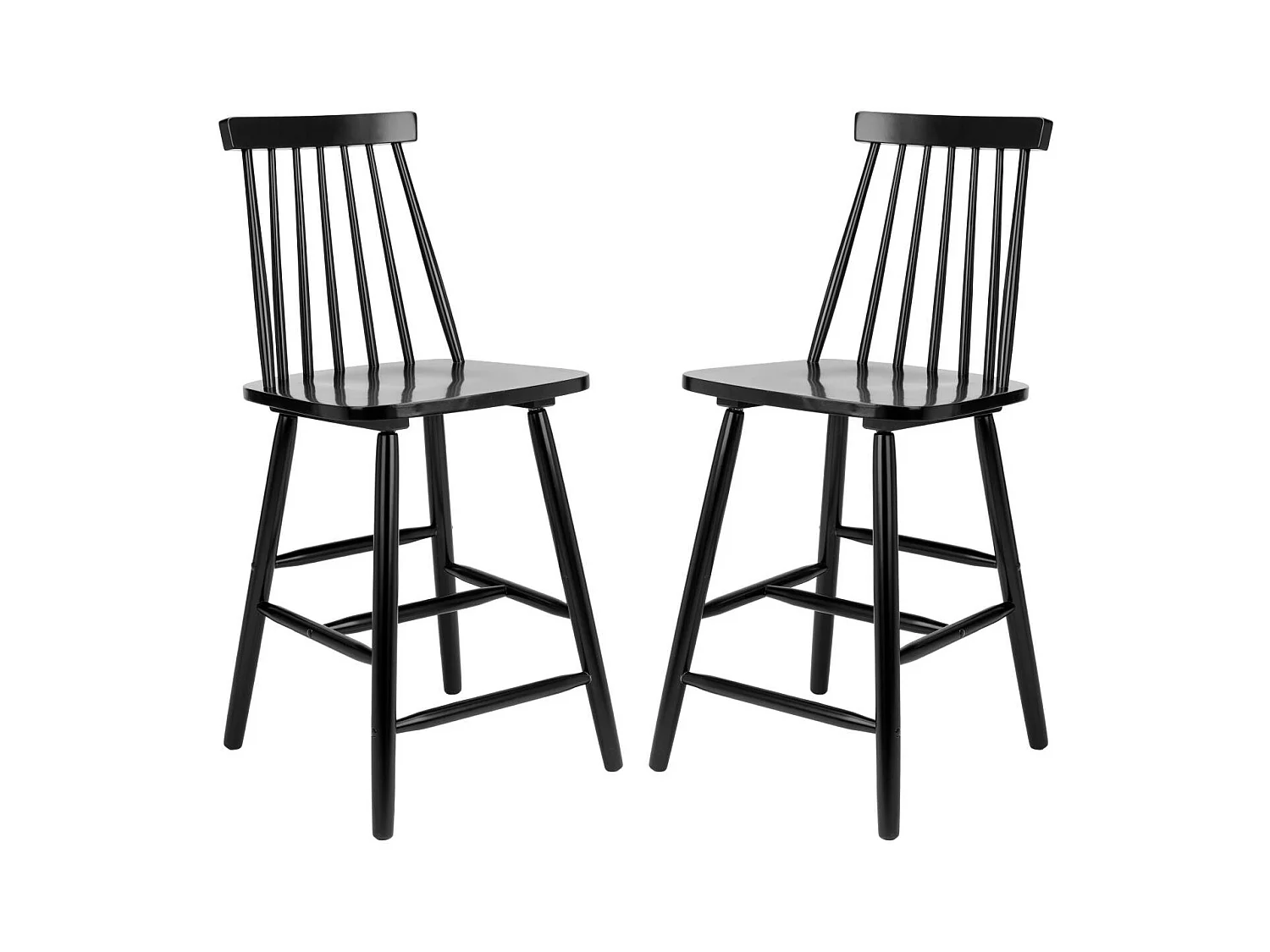 Lot de 2 Tabourets de bar Noir 45 x 50 x 100 cm - Beaufort