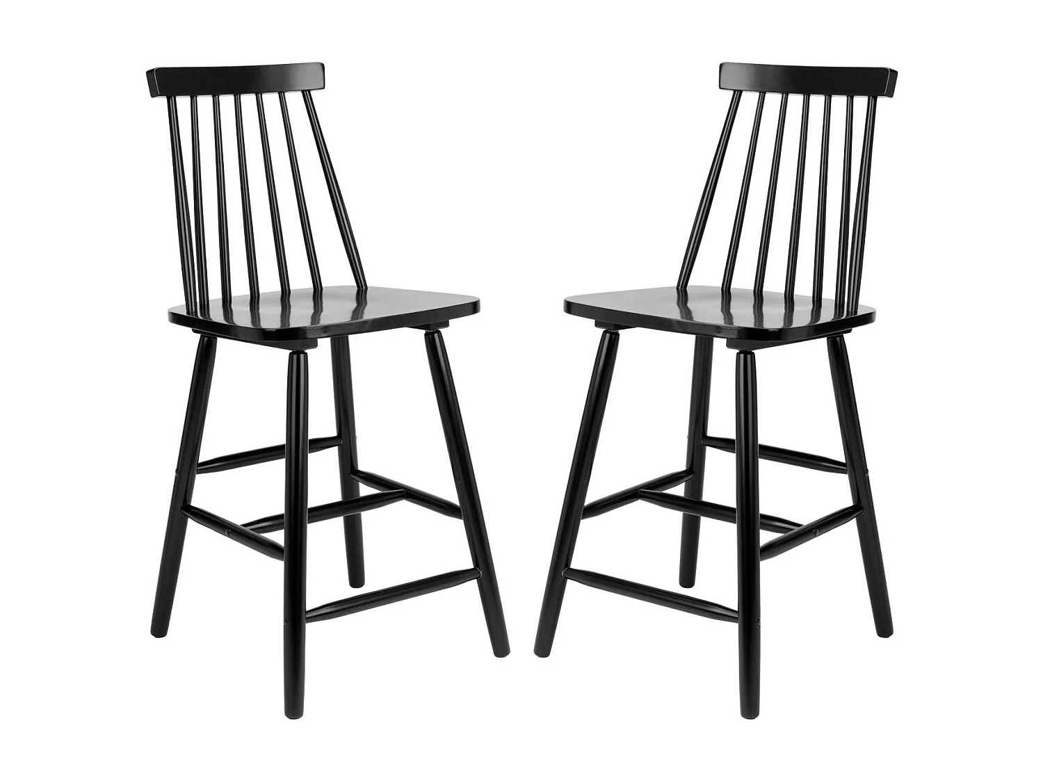 Lot de 2 Tabourets de bar Noir 45 x 50 x 100 cm - Beaufort