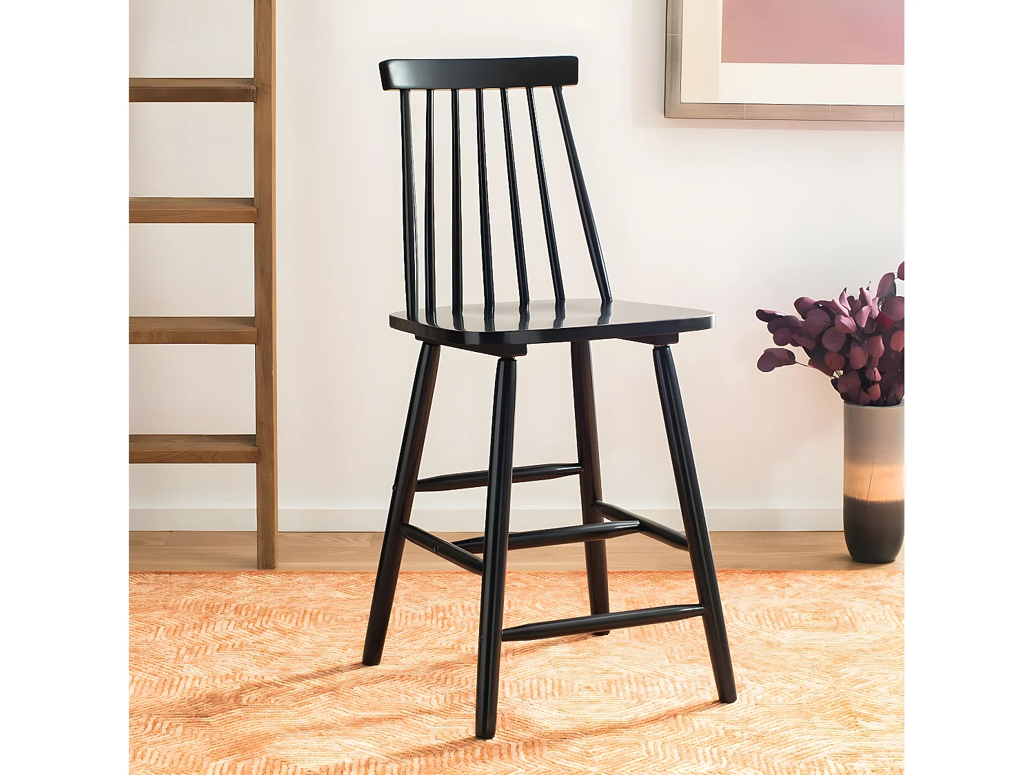 Lot de 2 Tabourets de bar Noir 45 x 50 x 100 cm - Beaufort
