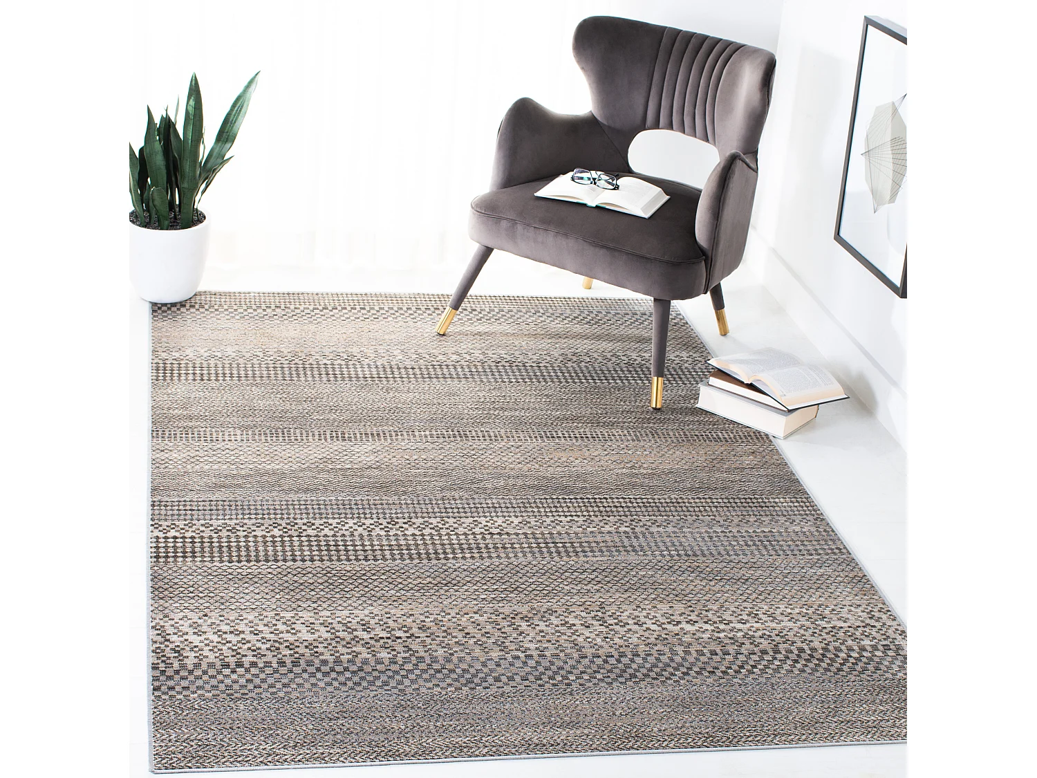 Tapis Neutre/Blanc 160 X 231 cm - Teagan