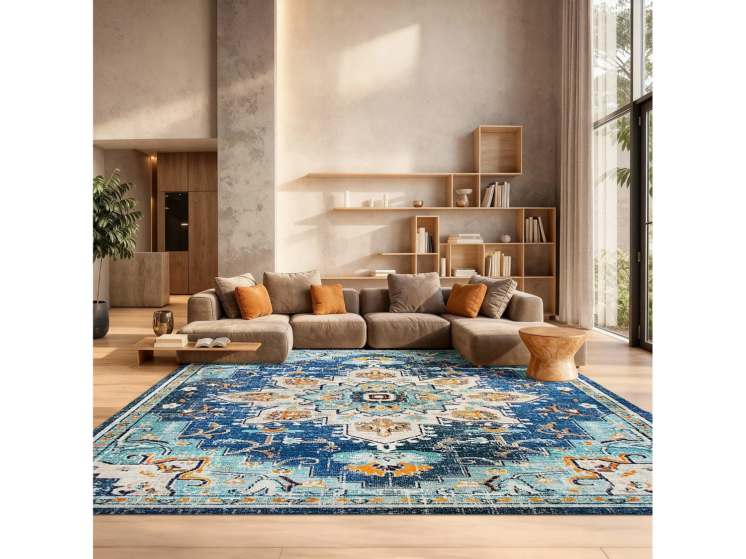 Tapis Bleu/Bleu clair 183 X 274 cm - Malaya