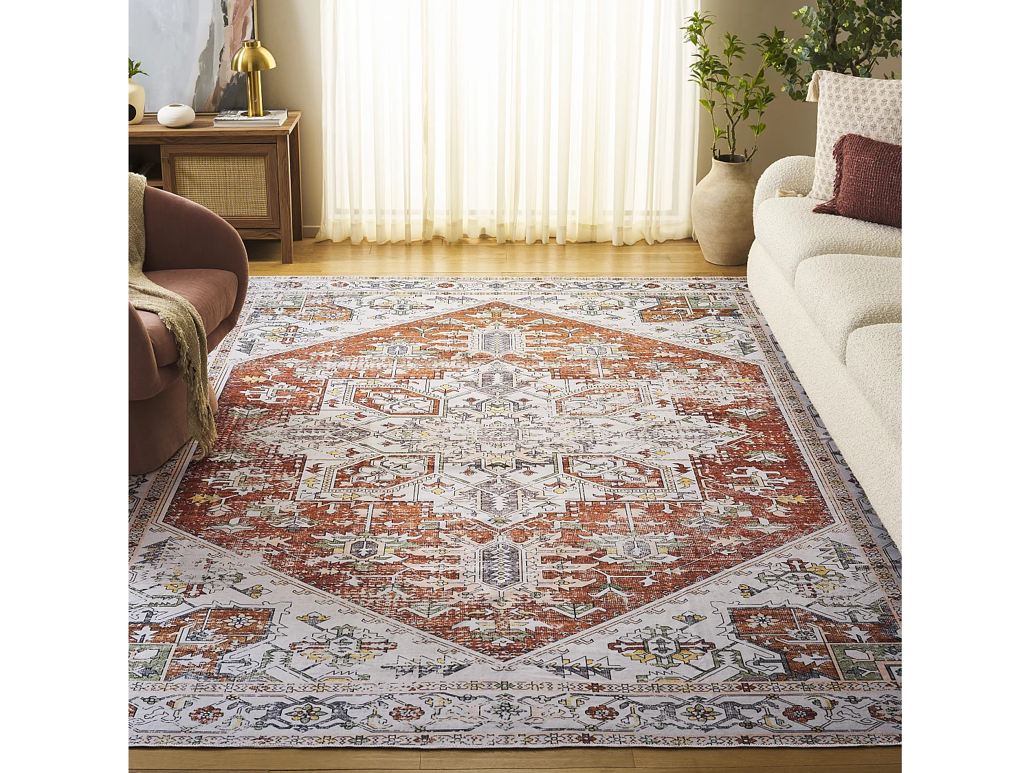 Tapis Ivoire/Rouille 244 X 305 cm - Denver