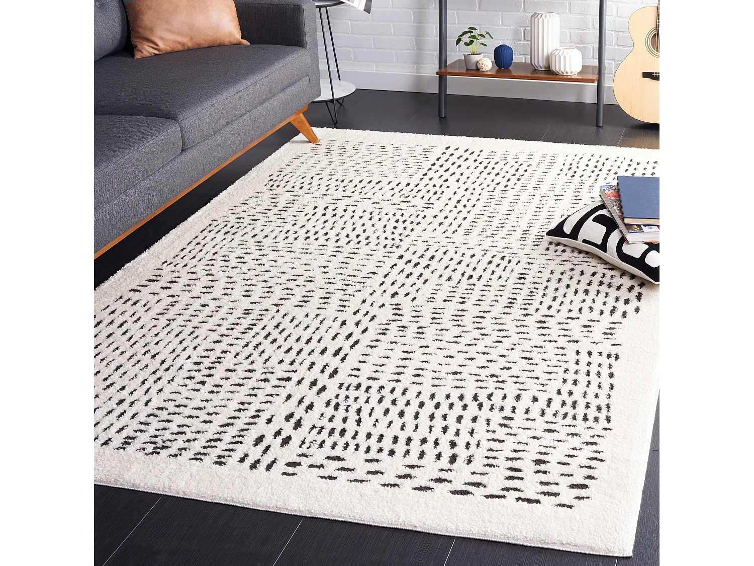 Tapis Ivoire/Noir 122 X 183 cm - Grazia
