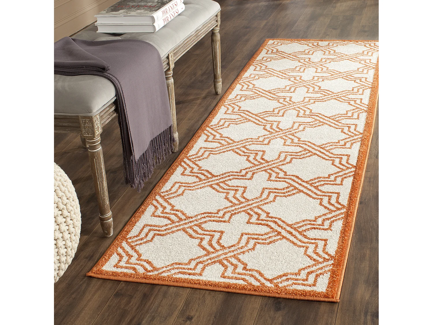 Tapis Neutre/Orange 69 X 213 cm - Casey