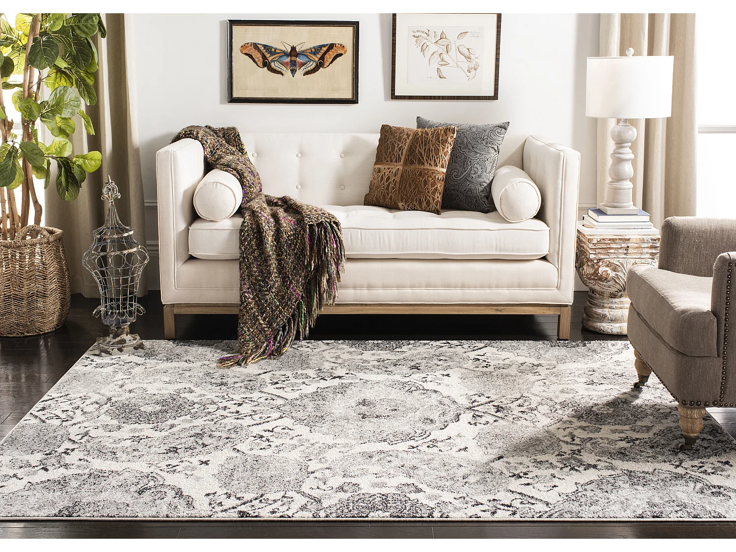 Tapis Crème/Argent 122 x 183 cm - Mischa