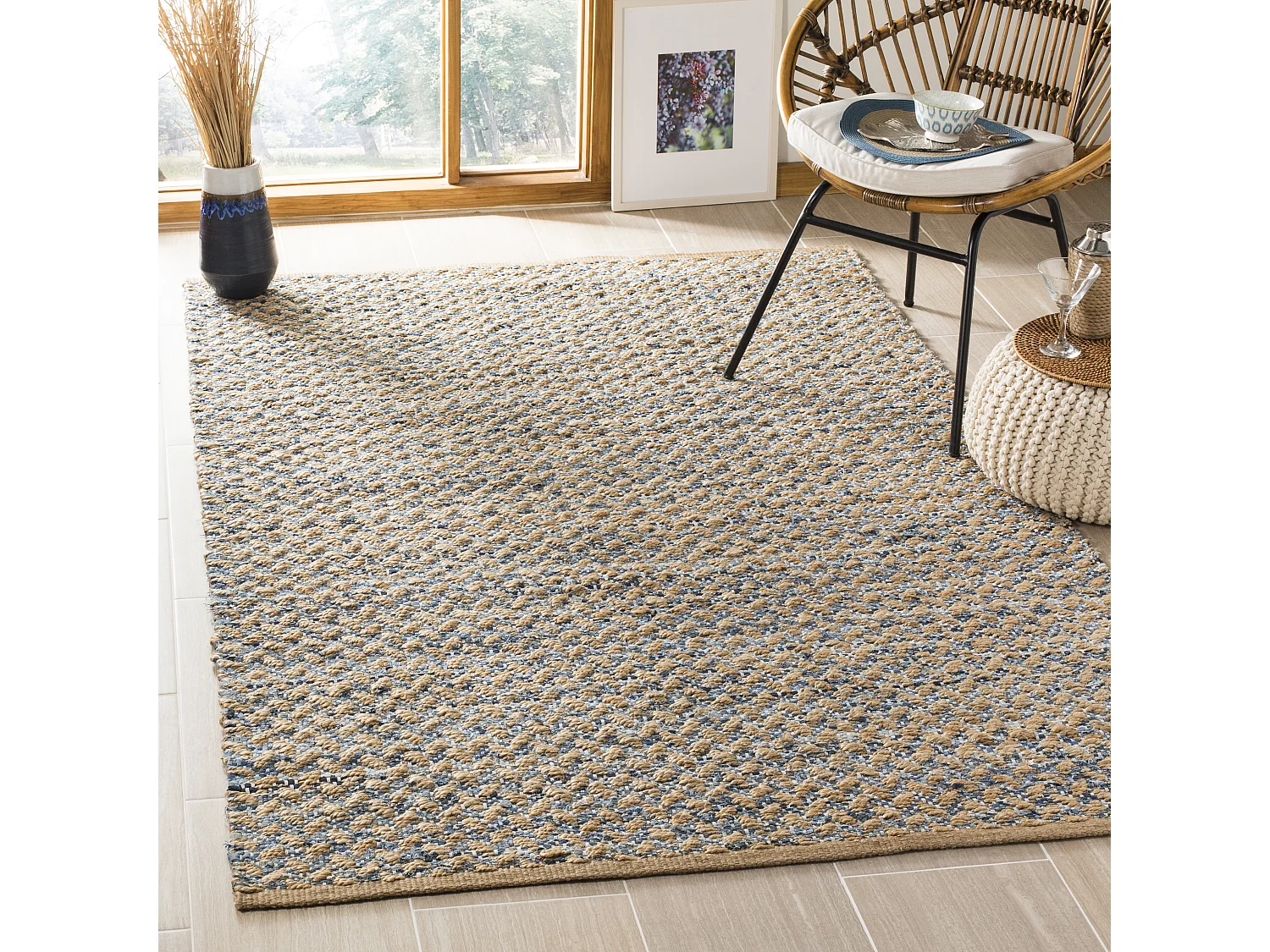 Tapis Bleu/Naturel 183 X 274 cm - Layana