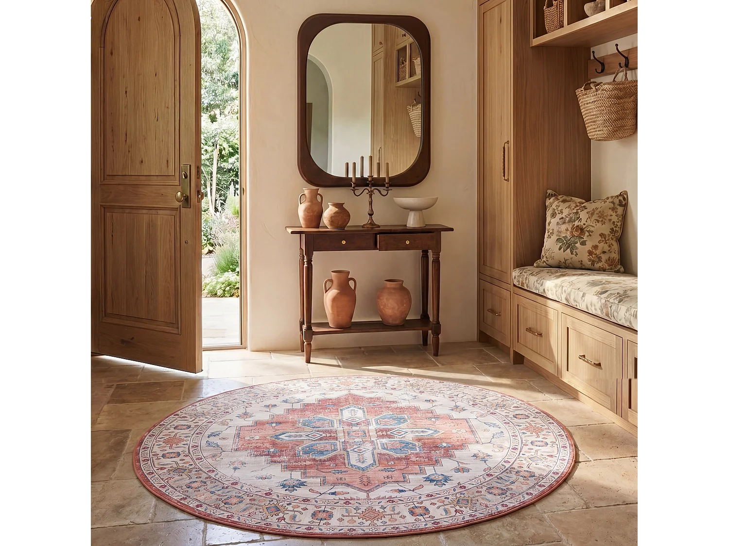 Tapis Beige/Bleu 183 X 183 cm - Tripp