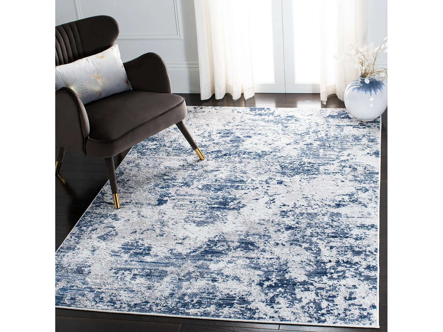 Tapis Marine/Gris 122 X 183 cm - Rhiannon