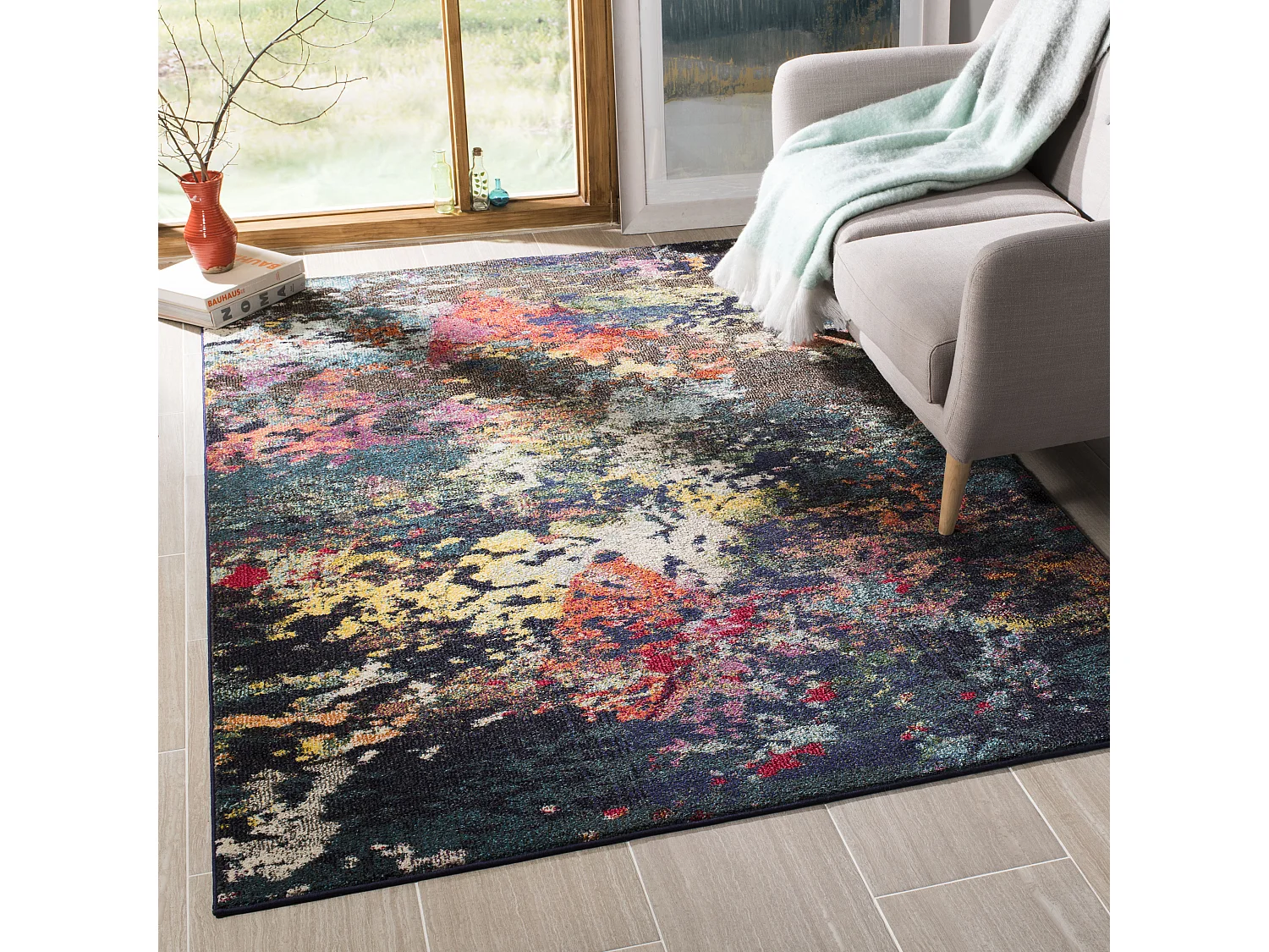 Tapis Marron/Bleu 122 X 170 cm - Poppy