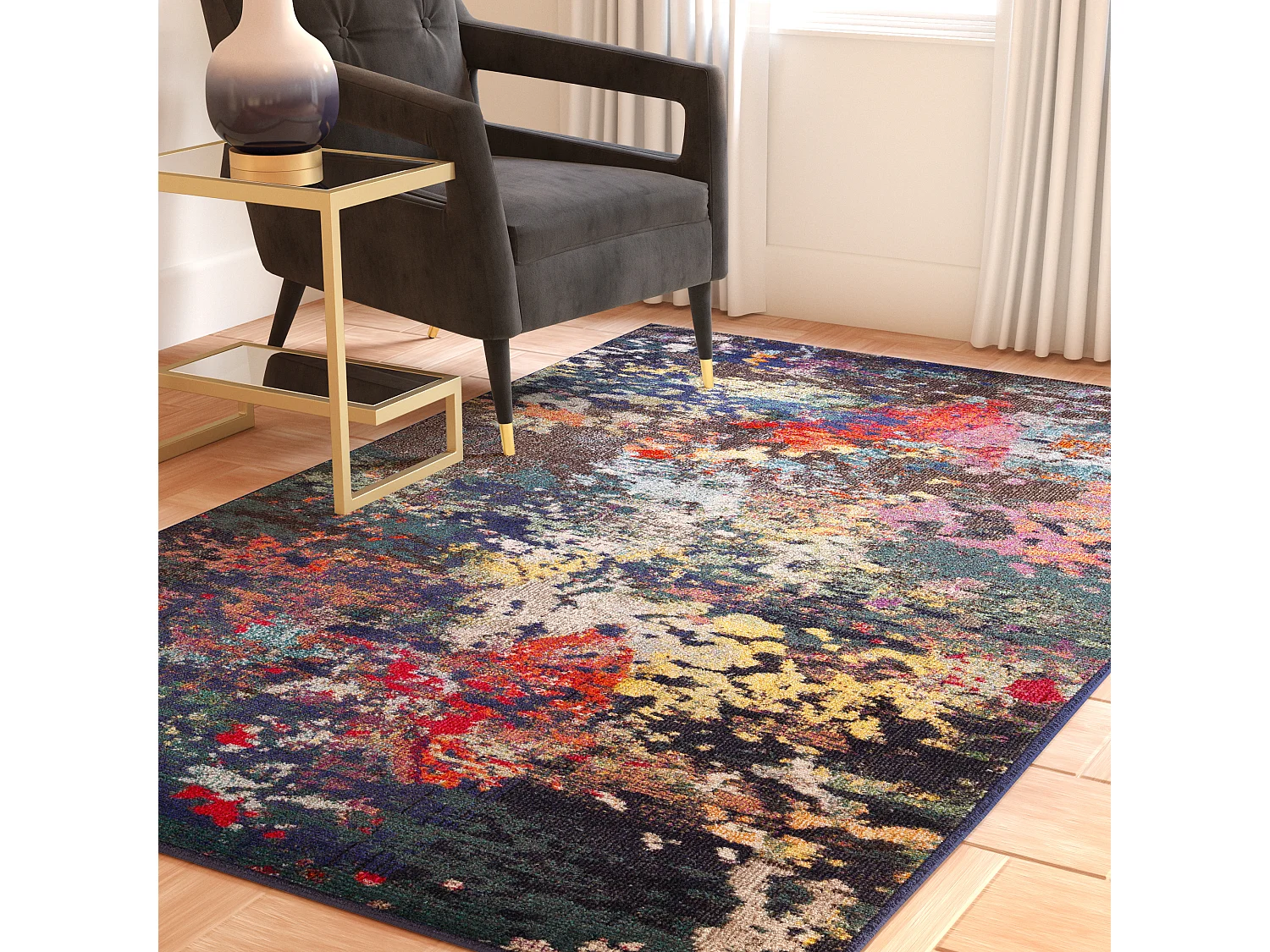 Tapis Marron/Bleu 122 X 170 cm - Poppy