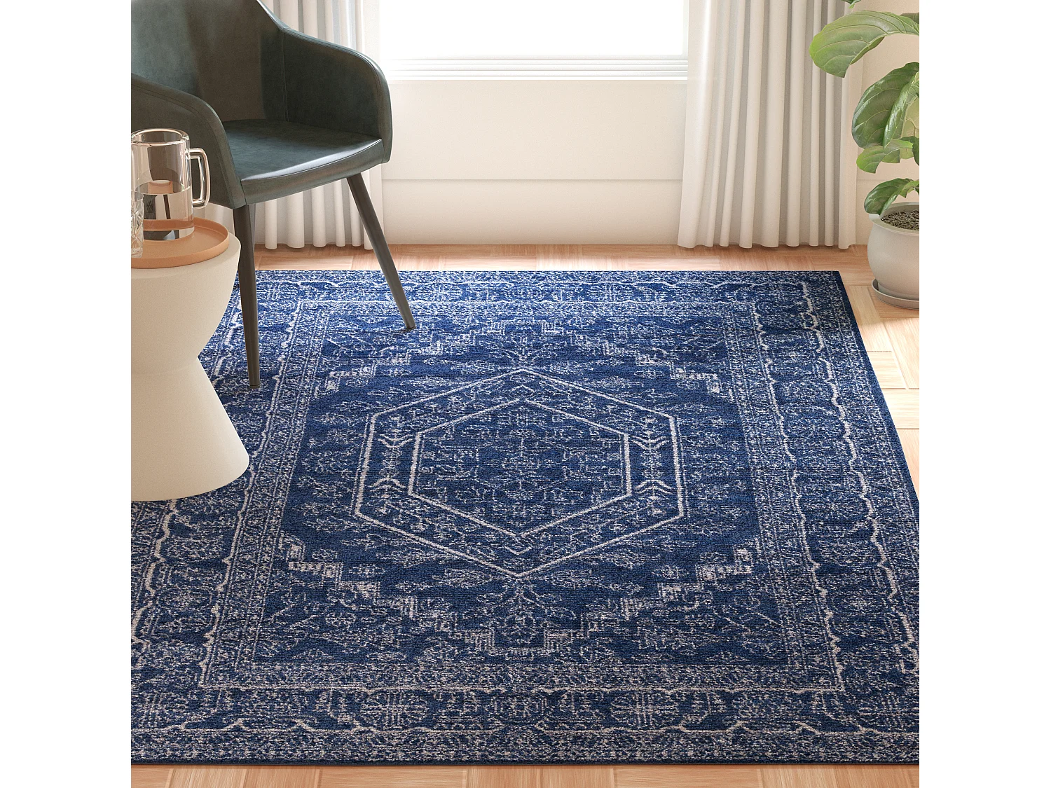 Tapis Bleu Marine/Neutre 183 X 274 cm - Arianwen