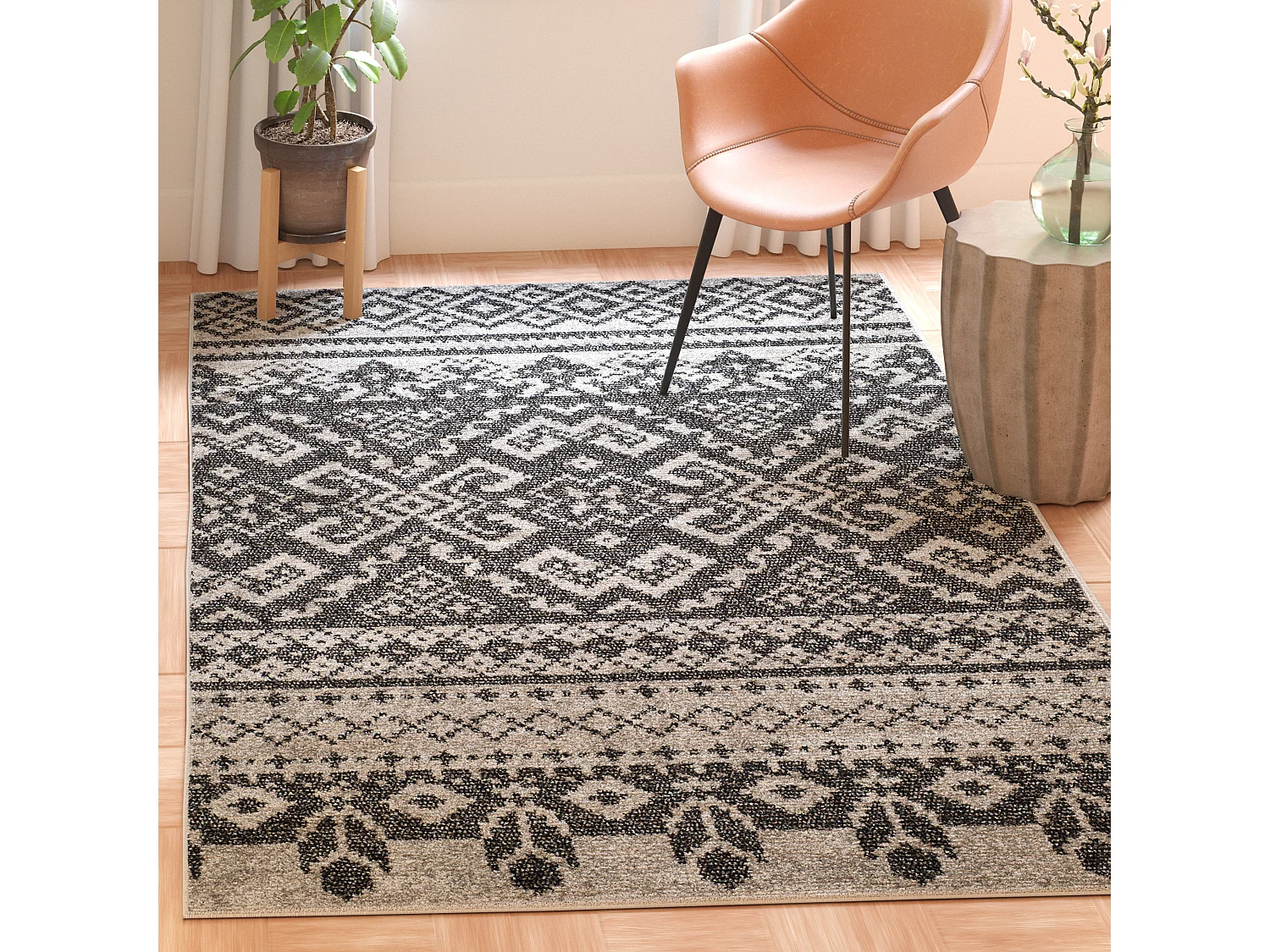 Tapis Gris/Noir 155 X 229 cm - Amina